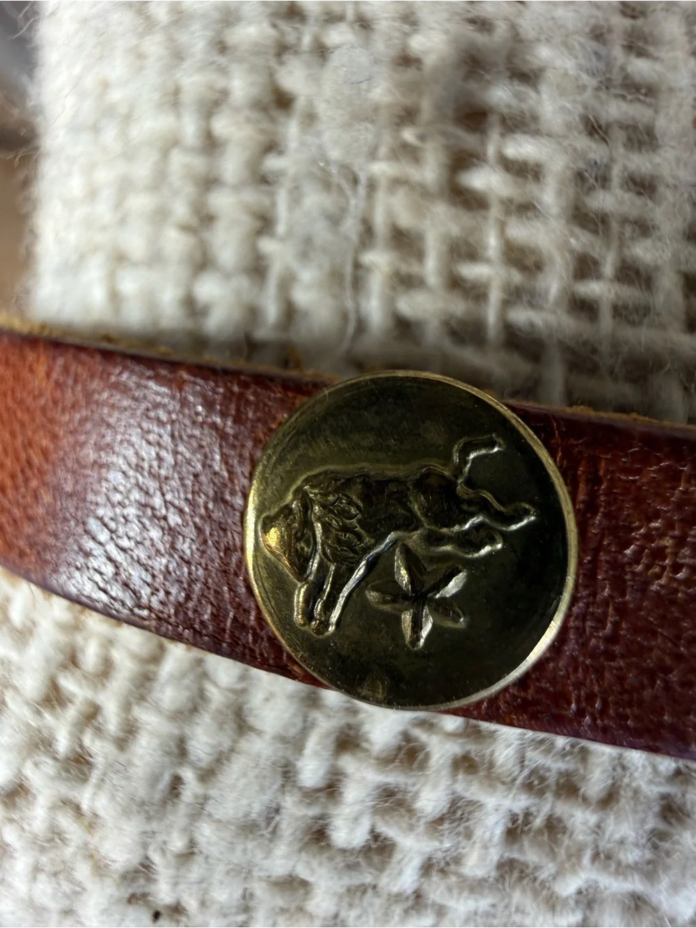 Capricorn Brass & Leather Bracelet